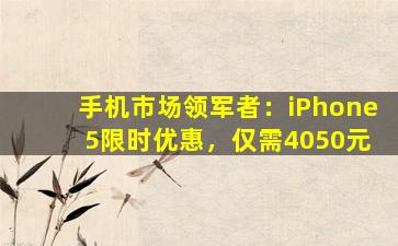 手机市场领军者：iPhone 5限时优惠，仅需4050元